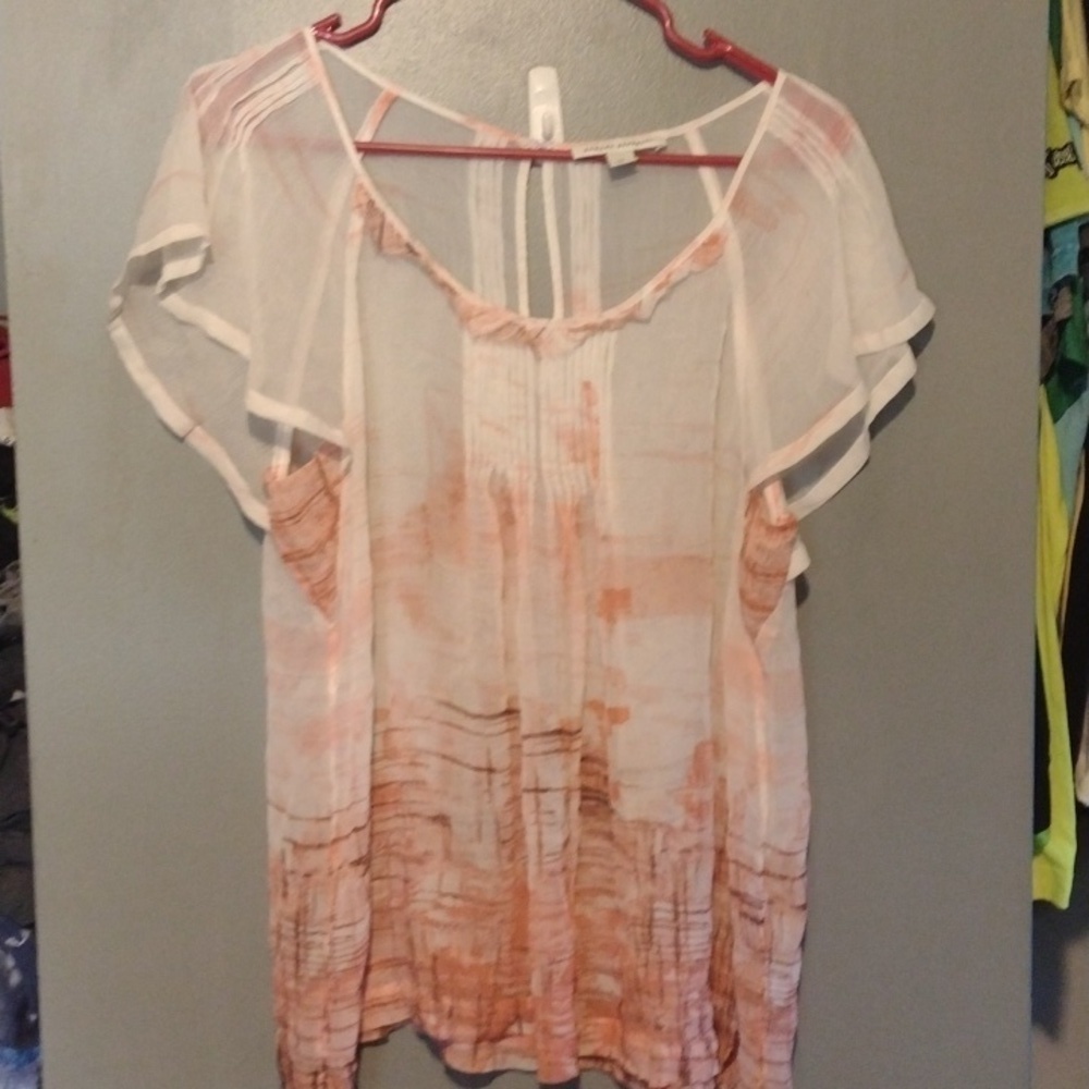 BANANA Republic silk top boat neck size large Cover Sheer Pink